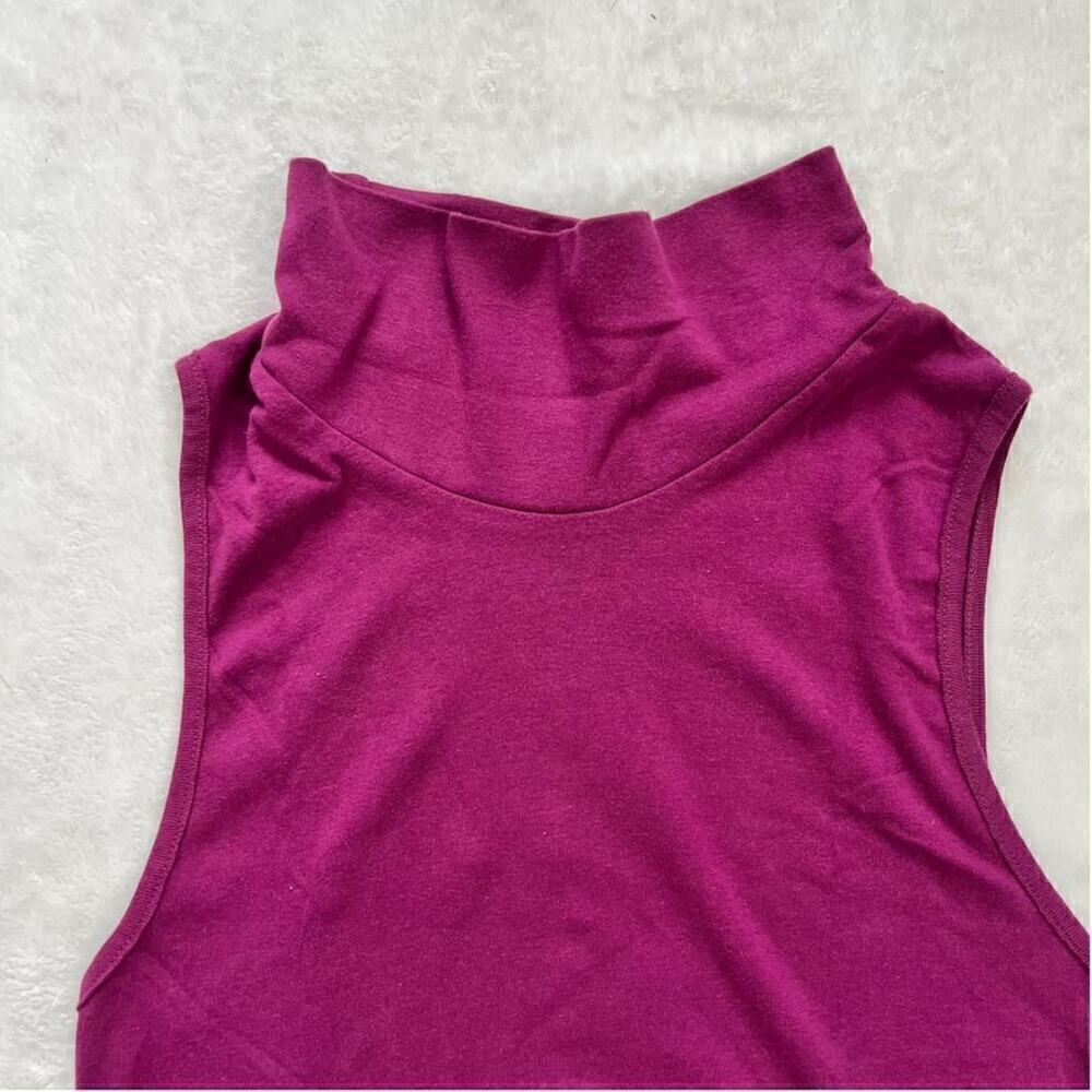 NWOT Free People Knit Sleeveless Turtleneck Top Pullover Magenta Women's Medium - Picture 3 of 6
